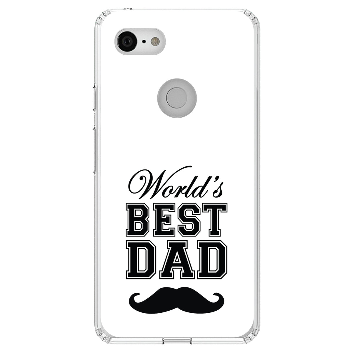 Black World's Best Dad Moustache Clear Shockproof iPhone Case, view 21