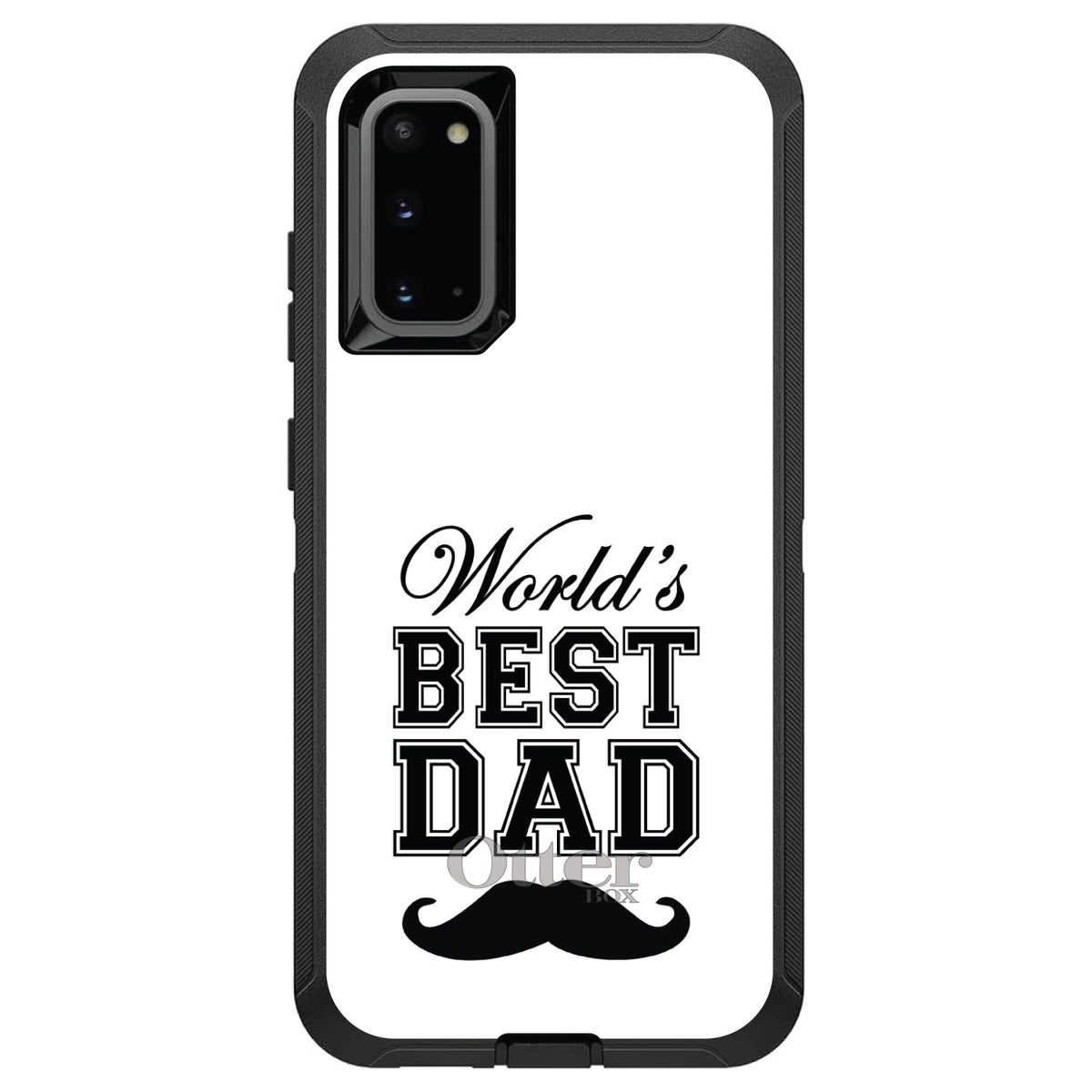 Black World's Best Dad Moustache OtterBox Defender Case for iPhone & Galaxy, view 8