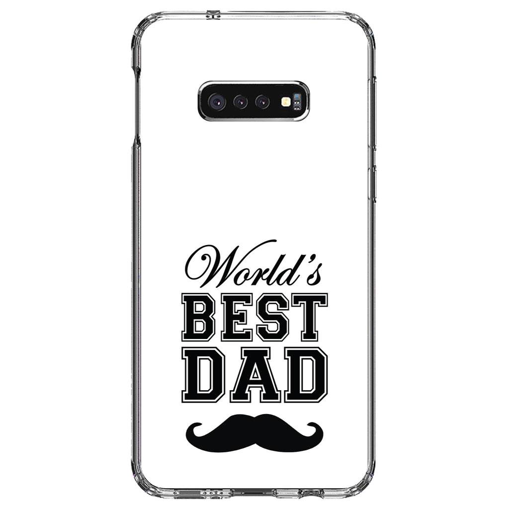 Black World's Best Dad Moustache Clear Shockproof iPhone Case, view 18