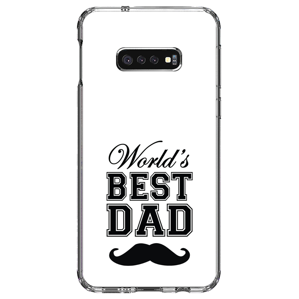 Black World's Best Dad Moustache Clear Shockproof iPhone Case, view 18