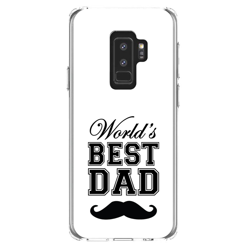 Black World's Best Dad Moustache Clear Shockproof iPhone Case, view 20
