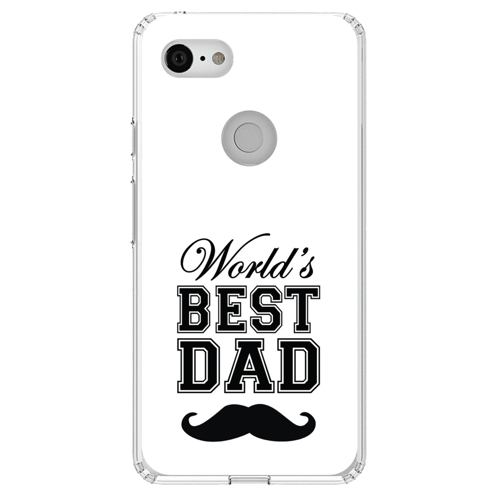 Black World's Best Dad Moustache Clear Shockproof iPhone Case, view 22