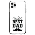 Black World's Best Dad Moustache Clear Shockproof iPhone Case