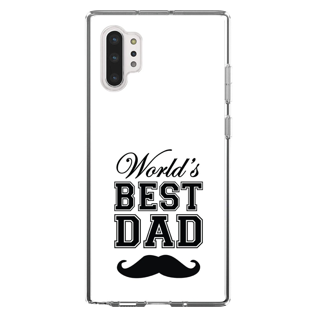 Black World's Best Dad Moustache Clear Shockproof iPhone Case, view 10