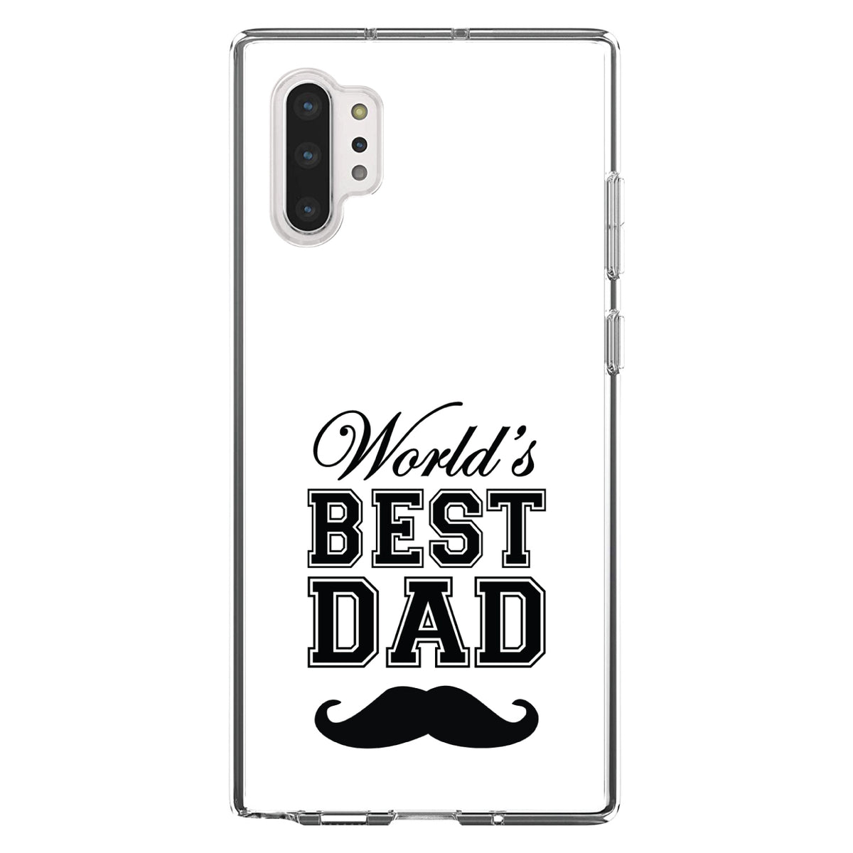 Black World's Best Dad Moustache Clear Shockproof iPhone Case, view 10
