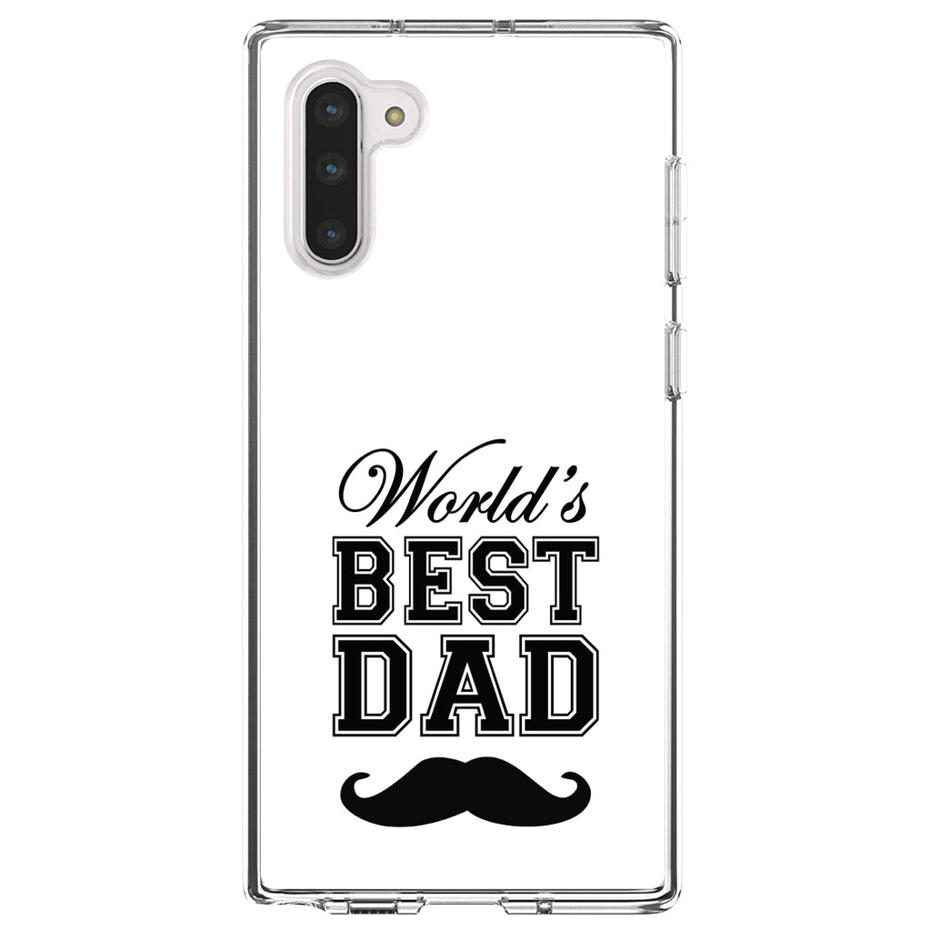 Black World's Best Dad Moustache Clear Shockproof iPhone Case, view 9