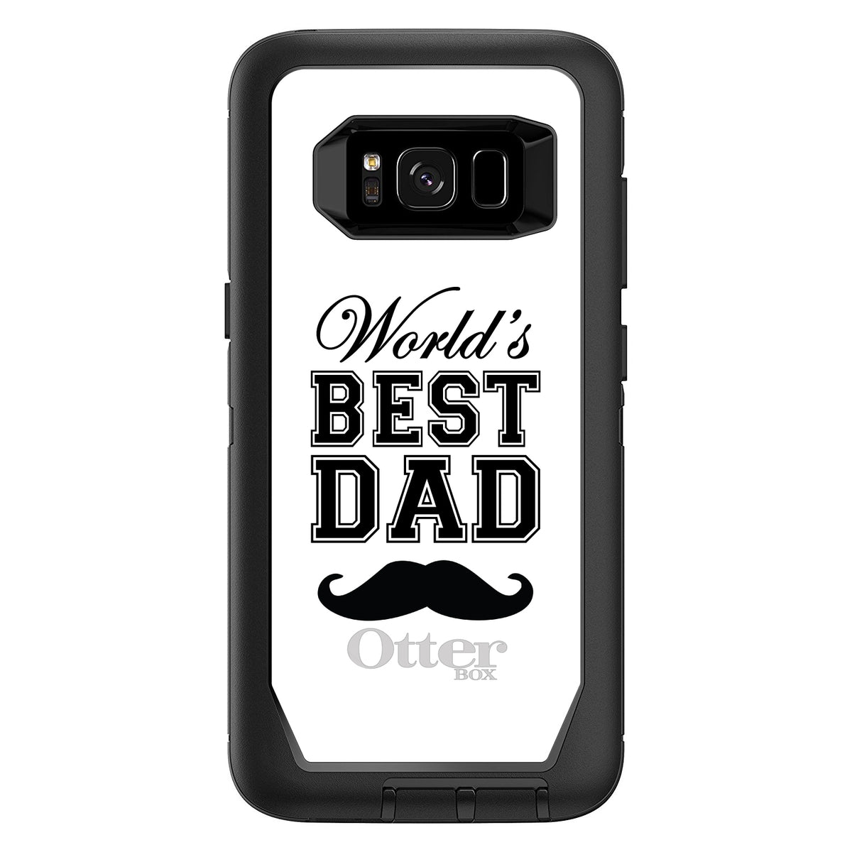 Black World's Best Dad Moustache OtterBox Defender Case for iPhone & Galaxy, view 12