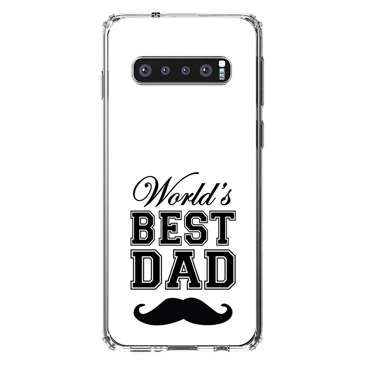 Black World's Best Dad Moustache Clear Shockproof iPhone Case, view 17