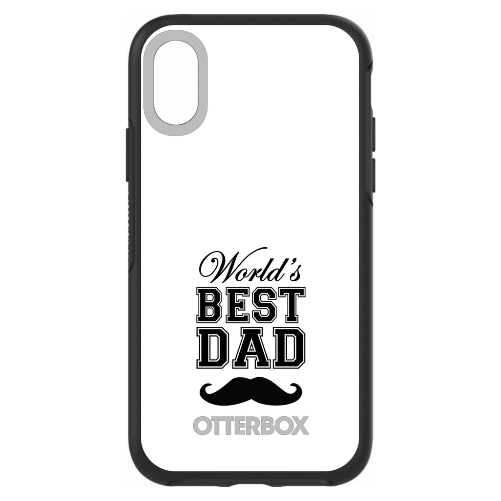 Black World's Best Dad Moustache OtterBox Symmetry Case for iPhone & Galaxy, view 4