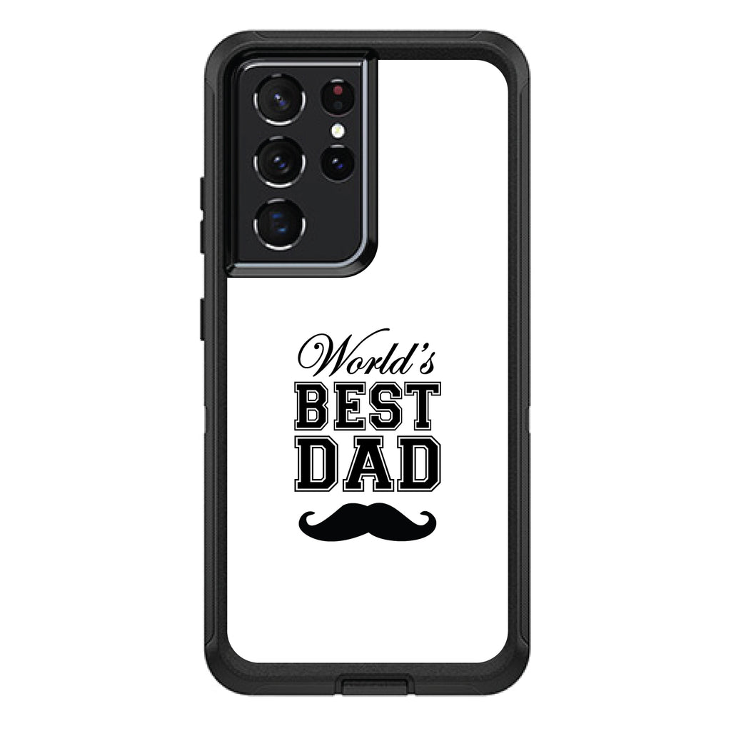Black World's Best Dad Moustache OtterBox Defender Case for iPhone & Galaxy, view 7
