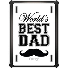 DistinctInk™ OtterBox Defender Series Case for Apple iPad / iPad Pro / iPad Air / iPad Mini - Black Worlds Best Dad Moustache