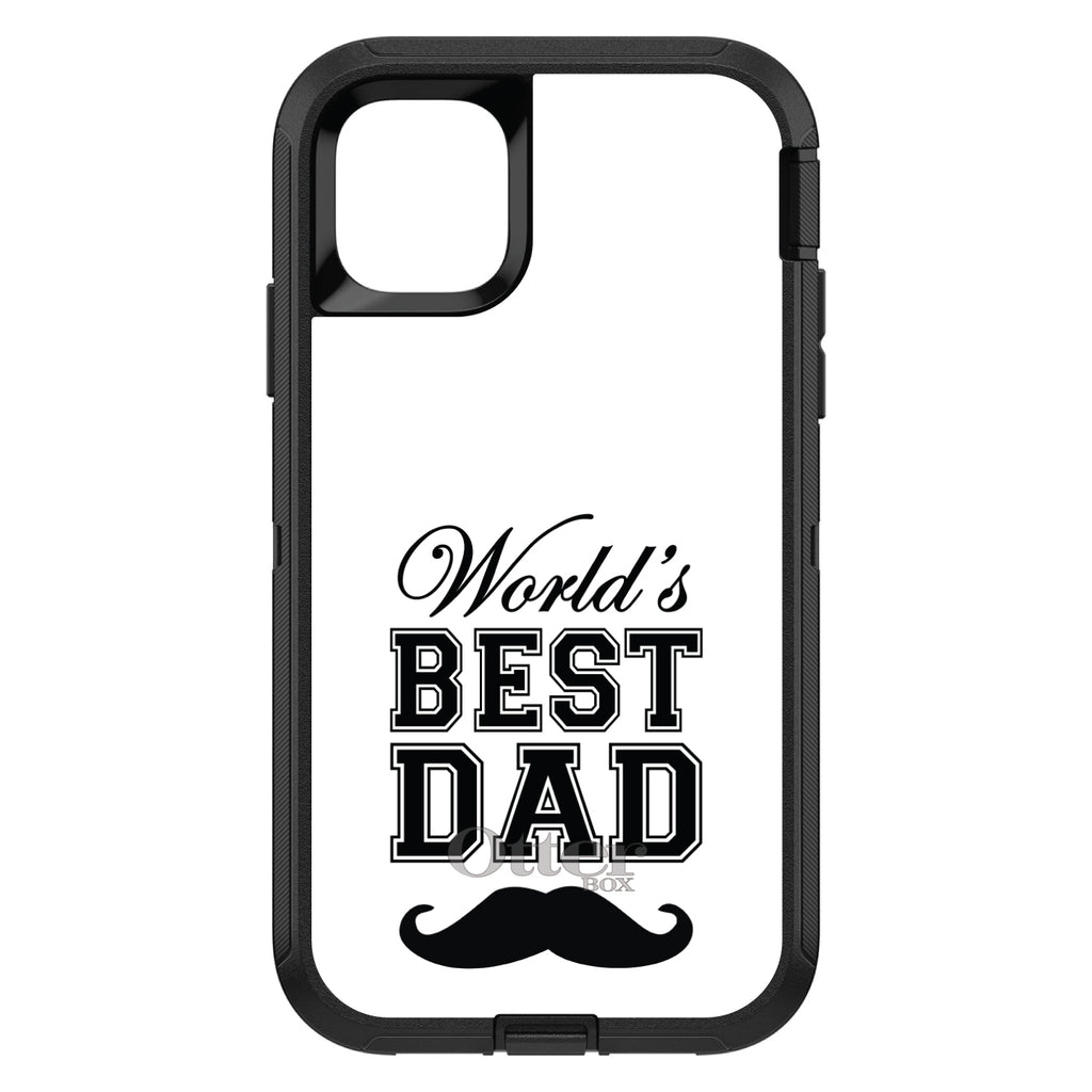 Black World's Best Dad Moustache OtterBox Defender Case for iPhone & Galaxy, view 2