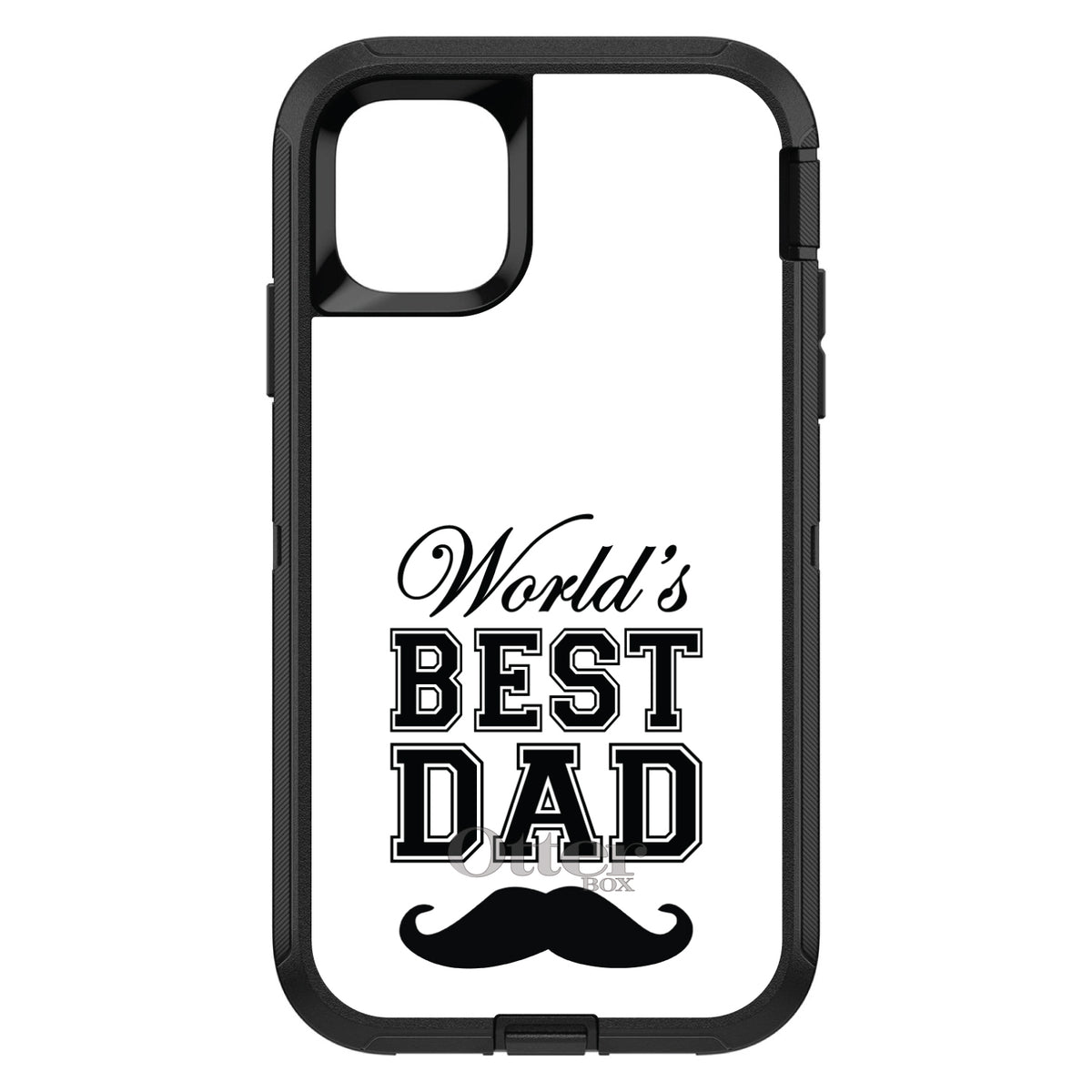 Black World's Best Dad Moustache OtterBox Defender Case for iPhone & Galaxy, view 2