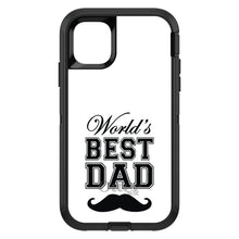 DistinctInk™ OtterBox Defender Series Case for Apple iPhone / Samsung Galaxy / Google Pixel - Black Worlds Best Dad Moustache