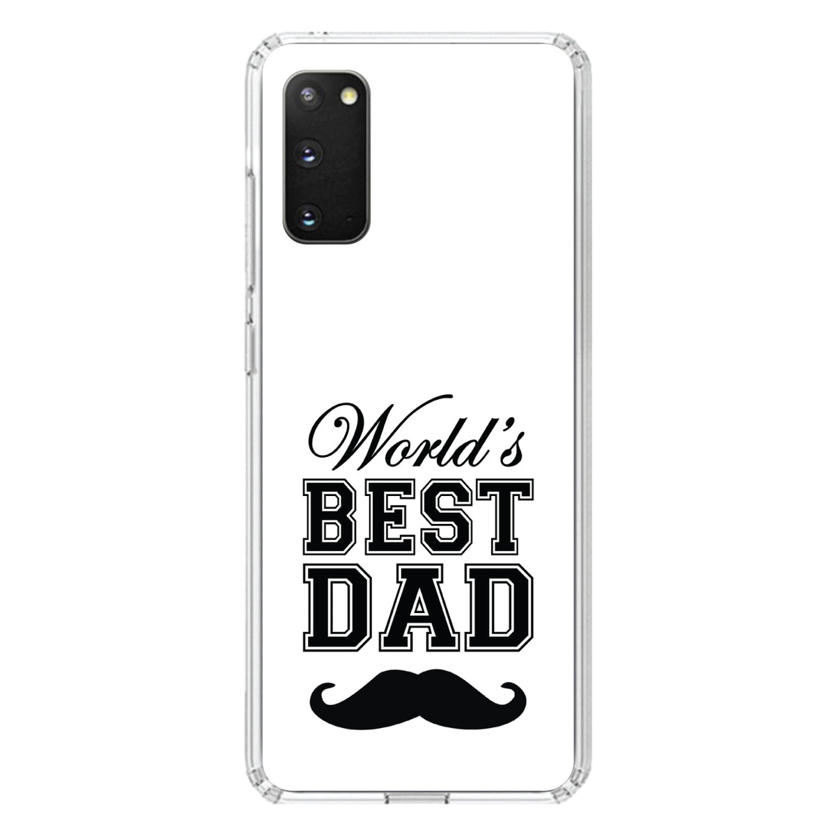 Black World's Best Dad Moustache Clear Shockproof iPhone Case, view 13