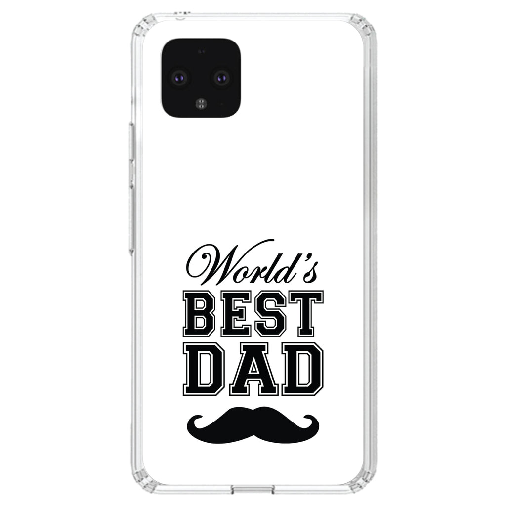 Black World's Best Dad Moustache Clear Shockproof iPhone Case, view 24