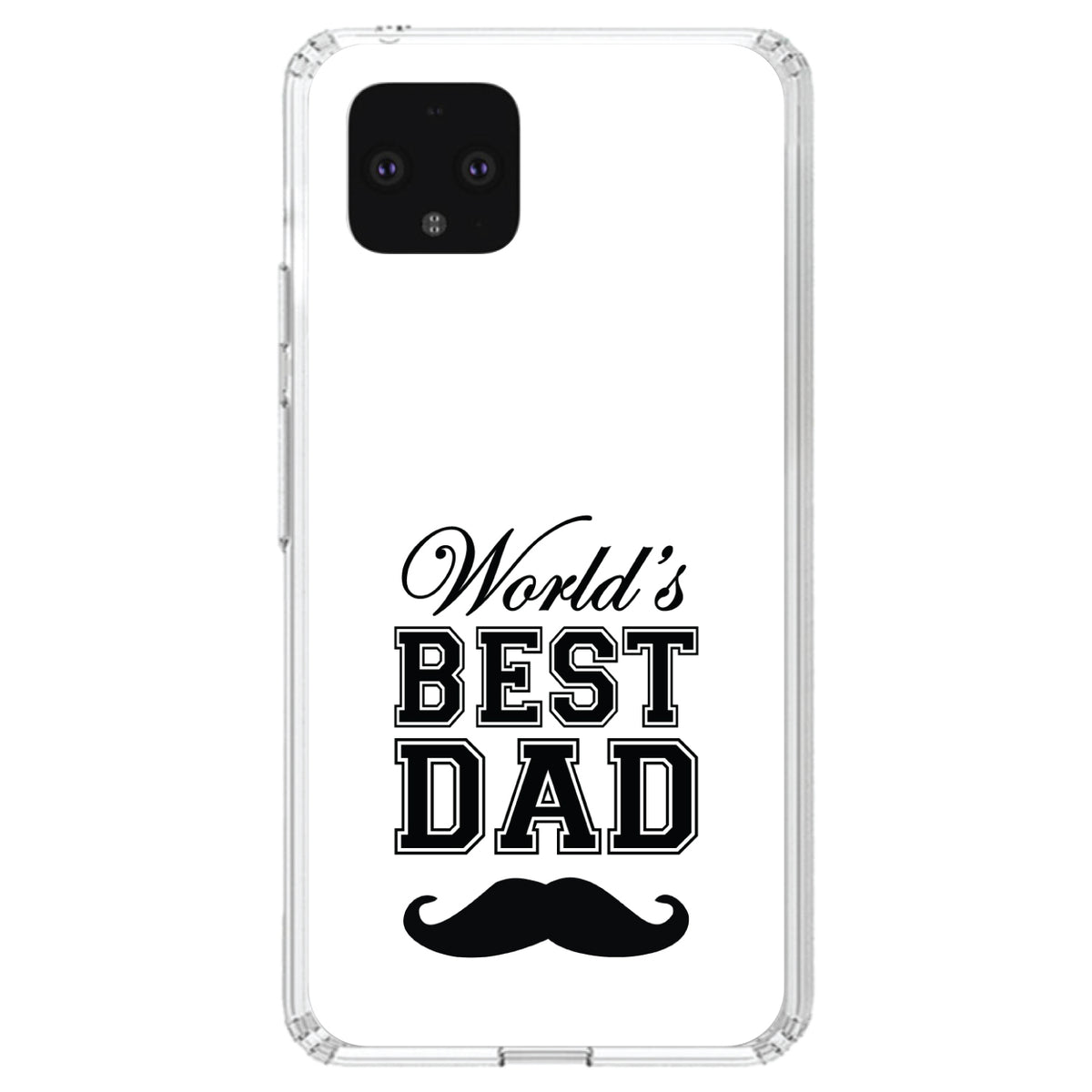 Black World's Best Dad Moustache Clear Shockproof iPhone Case, view 24