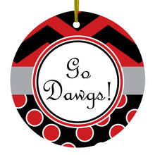 Red Black Go Dawgs Ceramic Ornament
