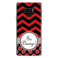 DistinctInk® Clear Shockproof Hybrid Case for Apple iPhone / Samsung Galaxy / Google Pixel - Red Black Go Dawgs