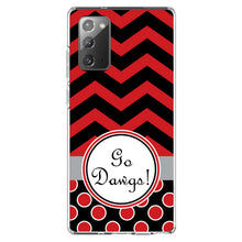 DistinctInk® Clear Shockproof Hybrid Case for Apple iPhone / Samsung Galaxy / Google Pixel - Red Black Go Dawgs