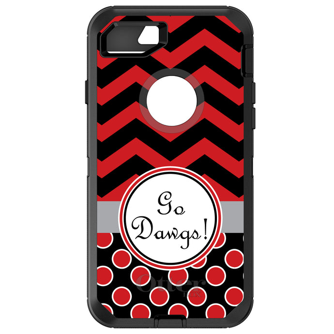 DistinctInk™ OtterBox Defender Series Case for Apple iPhone / Samsung Galaxy / Google Pixel - Red Black Go Dawgs