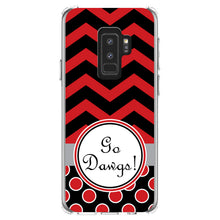 DistinctInk® Clear Shockproof Hybrid Case for Apple iPhone / Samsung Galaxy / Google Pixel - Red Black Go Dawgs