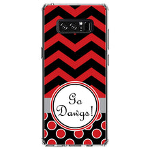 DistinctInk® Clear Shockproof Hybrid Case for Apple iPhone / Samsung Galaxy / Google Pixel - Red Black Go Dawgs