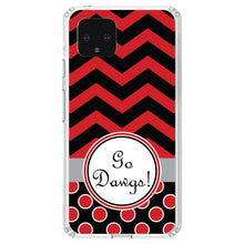 DistinctInk® Clear Shockproof Hybrid Case for Apple iPhone / Samsung Galaxy / Google Pixel - Red Black Go Dawgs