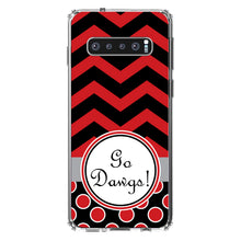 DistinctInk® Clear Shockproof Hybrid Case for Apple iPhone / Samsung Galaxy / Google Pixel - Red Black Go Dawgs