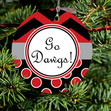 Red Black Go Dawgs Ceramic Ornament