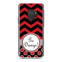 DistinctInk® Clear Shockproof Hybrid Case for Apple iPhone / Samsung Galaxy / Google Pixel - Red Black Go Dawgs