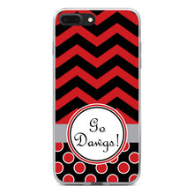 DistinctInk® Clear Shockproof Hybrid Case for Apple iPhone / Samsung Galaxy / Google Pixel - Red Black Go Dawgs