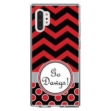 DistinctInk® Clear Shockproof Hybrid Case for Apple iPhone / Samsung Galaxy / Google Pixel - Red Black Go Dawgs