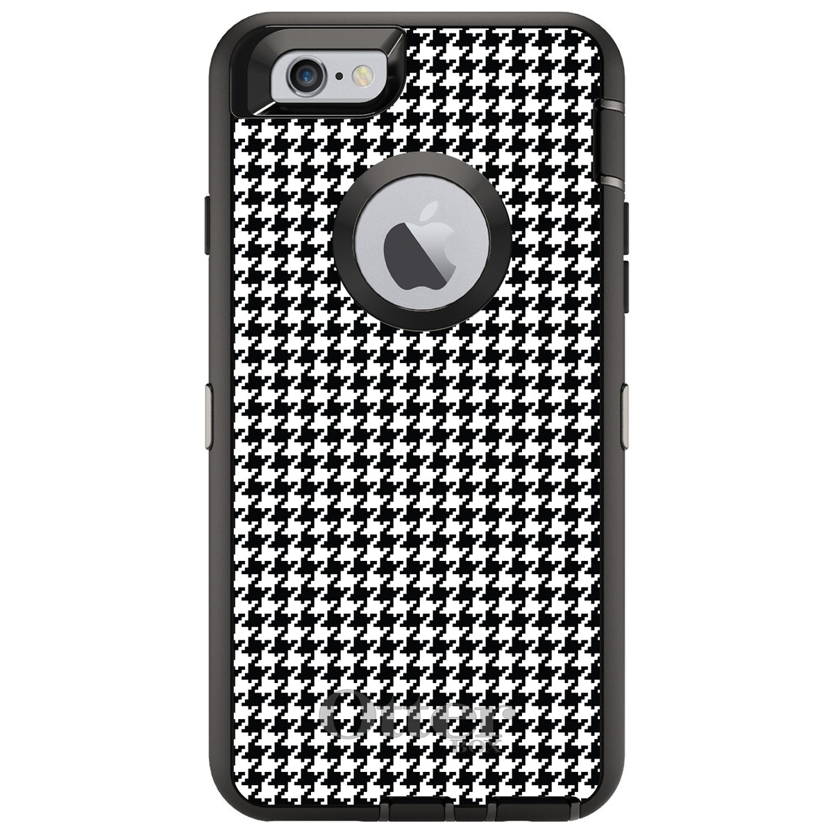 Black White Houndstooth Pattern OtterBox Defender Case for iPhone & Galaxy, view 4