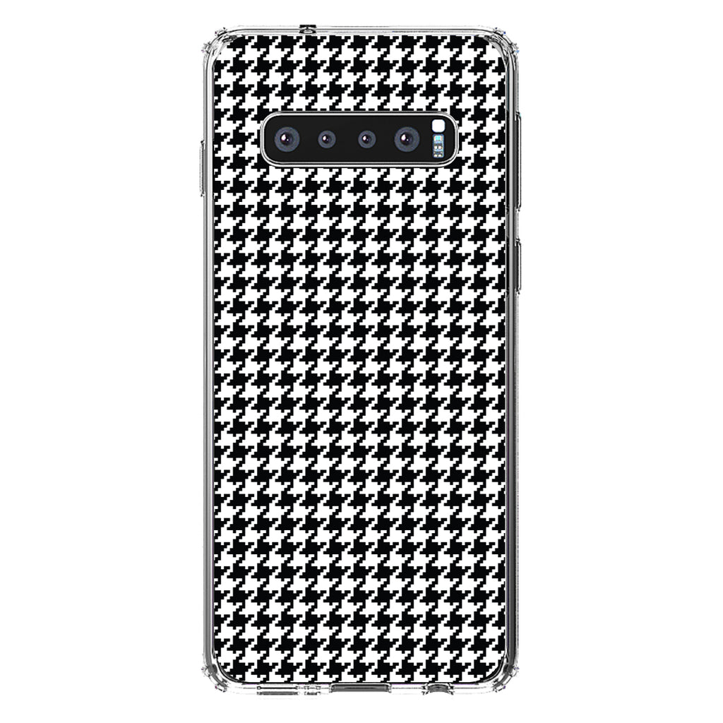 Black White Houndstooth Pattern Clear Shockproof iPhone Case, view 17
