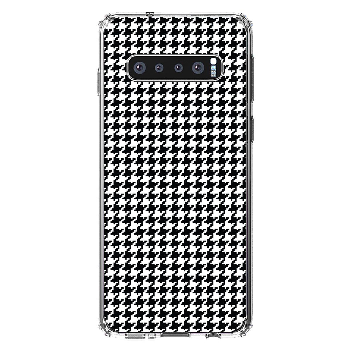 Black White Houndstooth Pattern Clear Shockproof iPhone Case, view 17