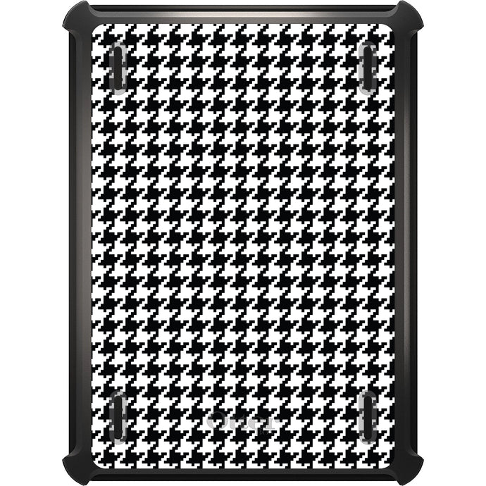 DistinctInk™ OtterBox Defender Series Case for Apple iPad / iPad Pro / iPad Air / iPad Mini - Black White Houndstooth Pattern
