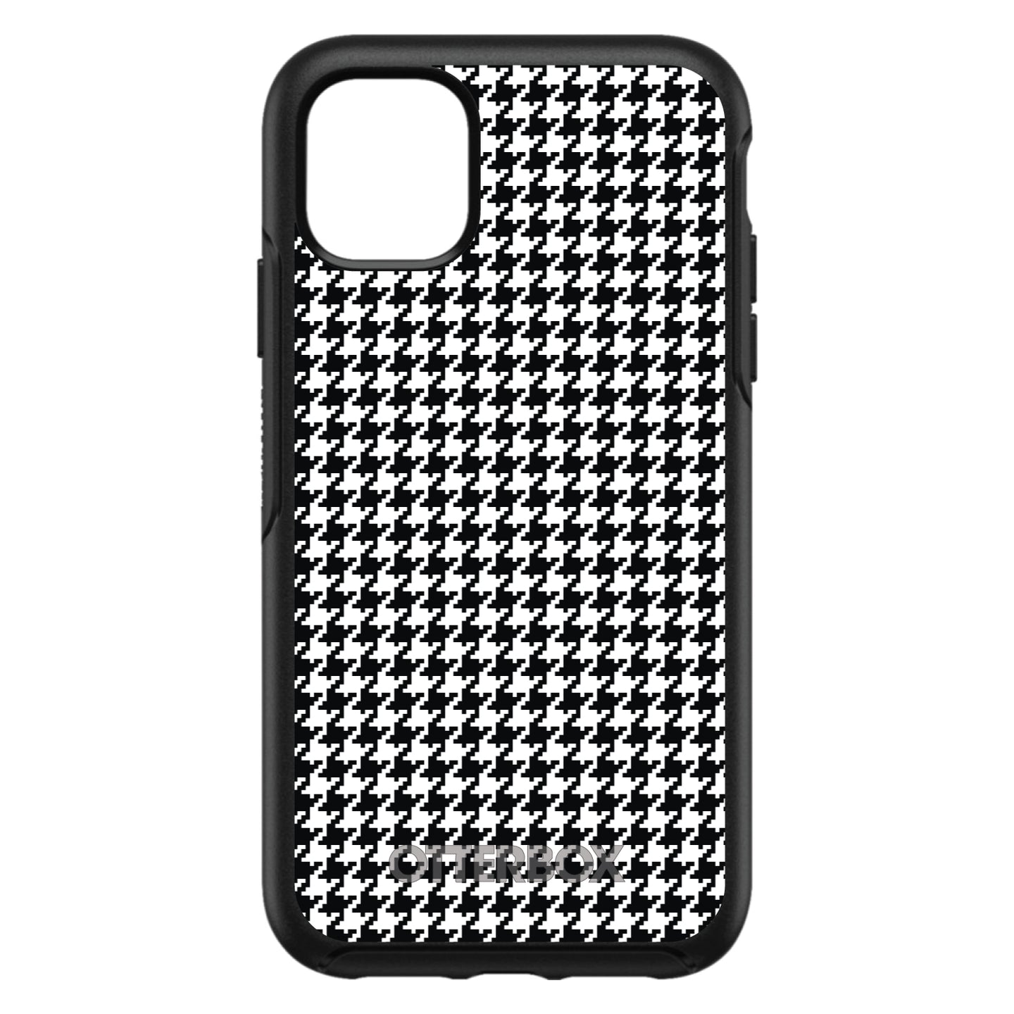 DistinctInk™ OtterBox Symmetry Series Case for Apple iPhone / Samsung Galaxy / Google Pixel - Black White Houndstooth Pattern