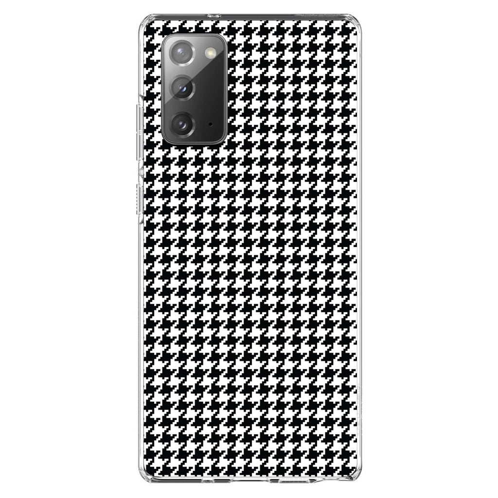 Black White Houndstooth Pattern Clear Shockproof iPhone Case, view 7