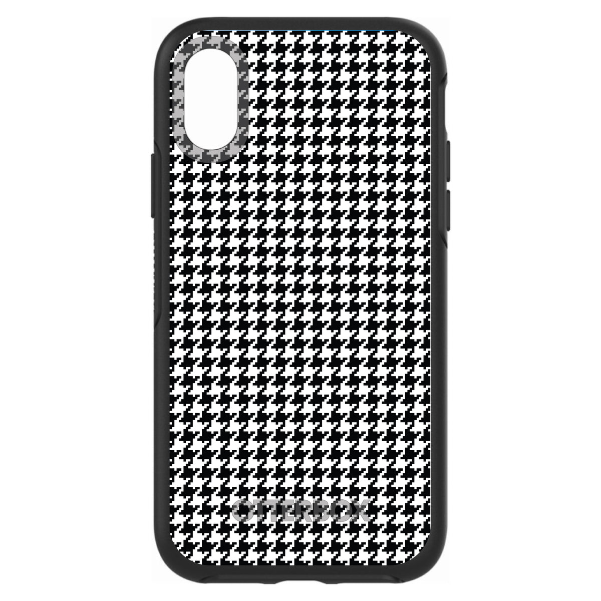 Black White Houndstooth Pattern OtterBox Symmetry Case for iPhone & Galaxy, view 4