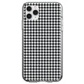 Black White Houndstooth Pattern Clear Shockproof iPhone Case