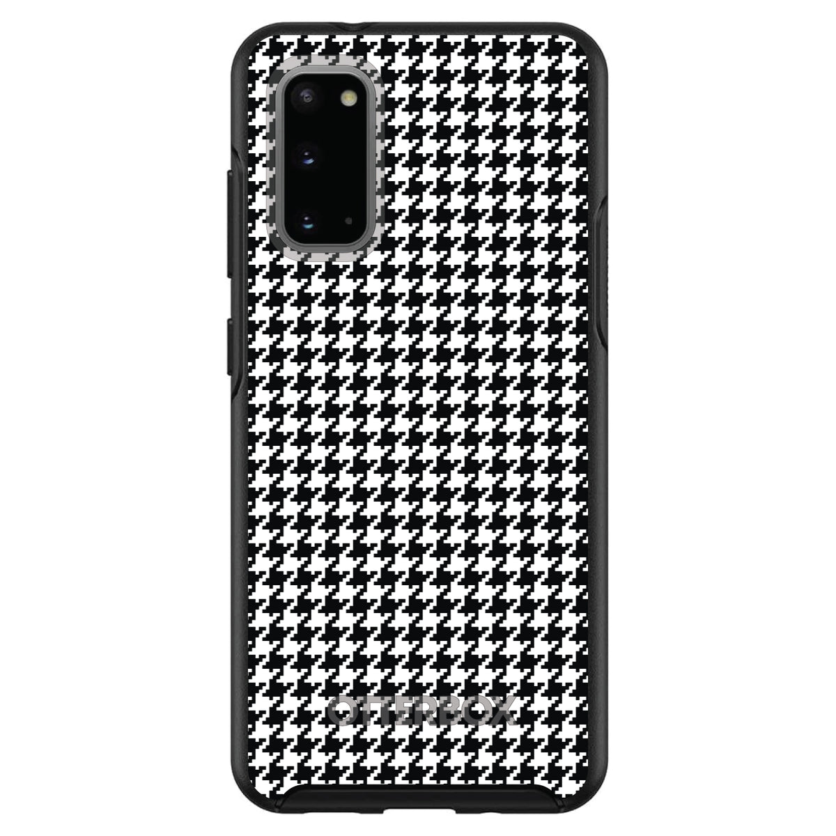 Black White Houndstooth Pattern OtterBox Symmetry Case for iPhone & Galaxy, view 5