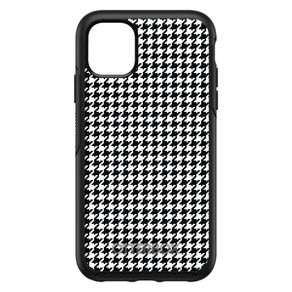 Black White Houndstooth Pattern OtterBox Symmetry Case for iPhone & Galaxy, view 3