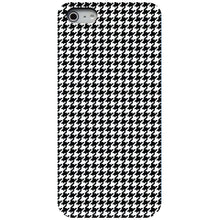 DistinctInk® Hard Plastic Snap-On Case for Apple iPhone or Samsung Galaxy - Black White Houndstooth Pattern