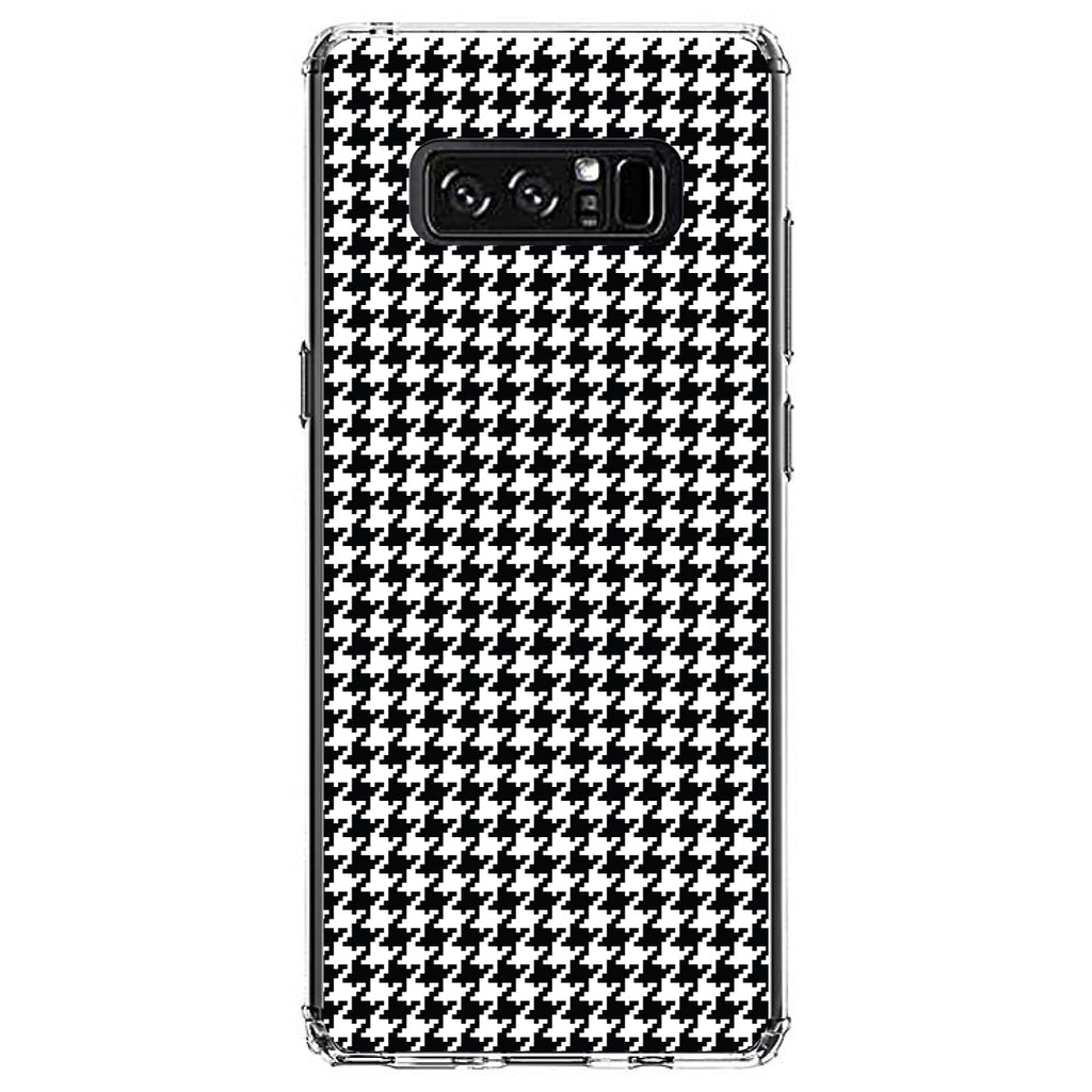 Black White Houndstooth Pattern Clear Shockproof iPhone Case, view 12