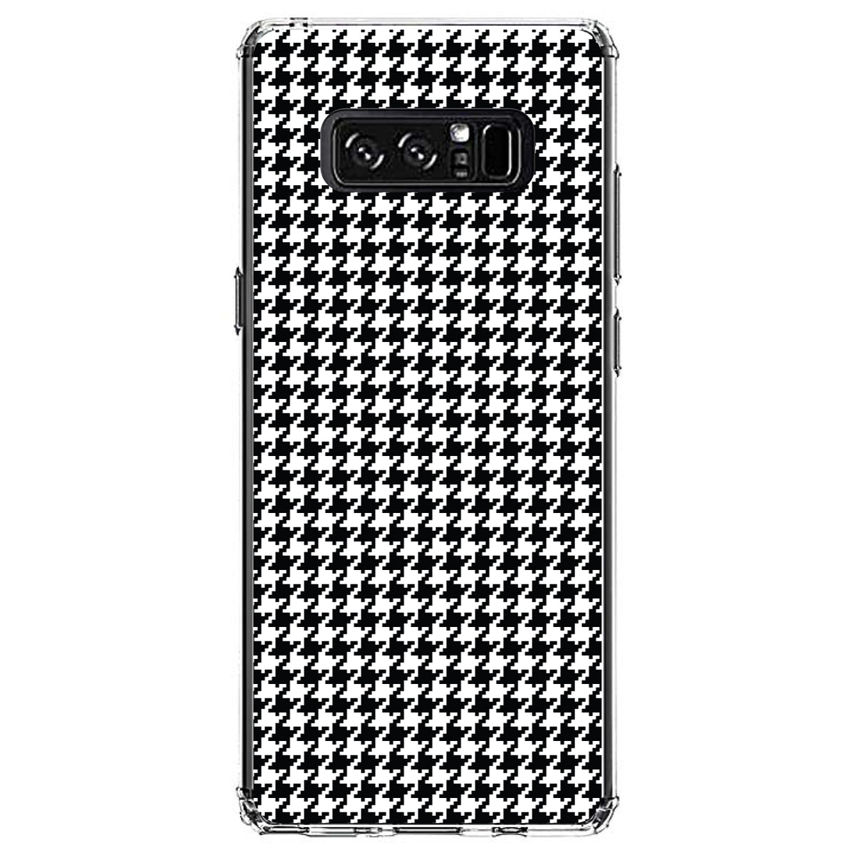Black White Houndstooth Pattern Clear Shockproof iPhone Case, view 12
