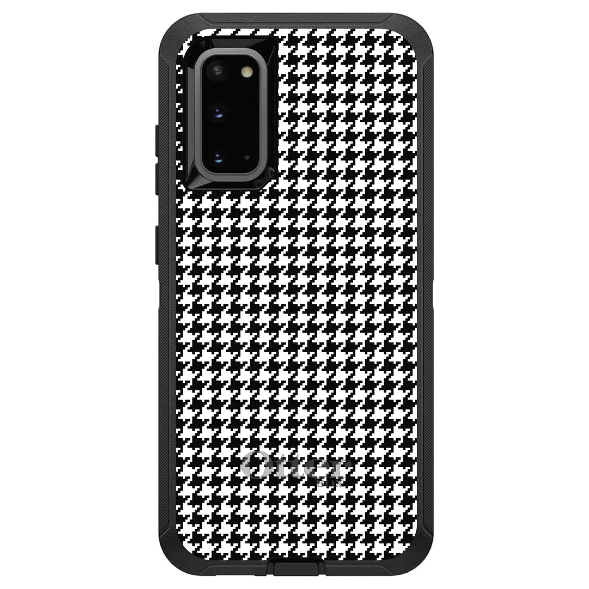 Black White Houndstooth Pattern OtterBox Defender Case for iPhone & Galaxy, view 5
