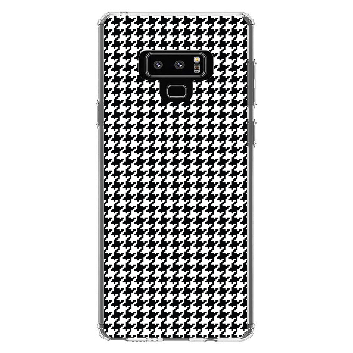Black White Houndstooth Pattern Clear Shockproof iPhone Case, view 11