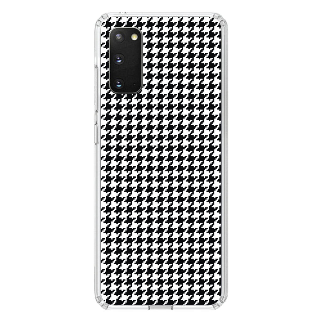 Black White Houndstooth Pattern Clear Shockproof iPhone Case, view 15