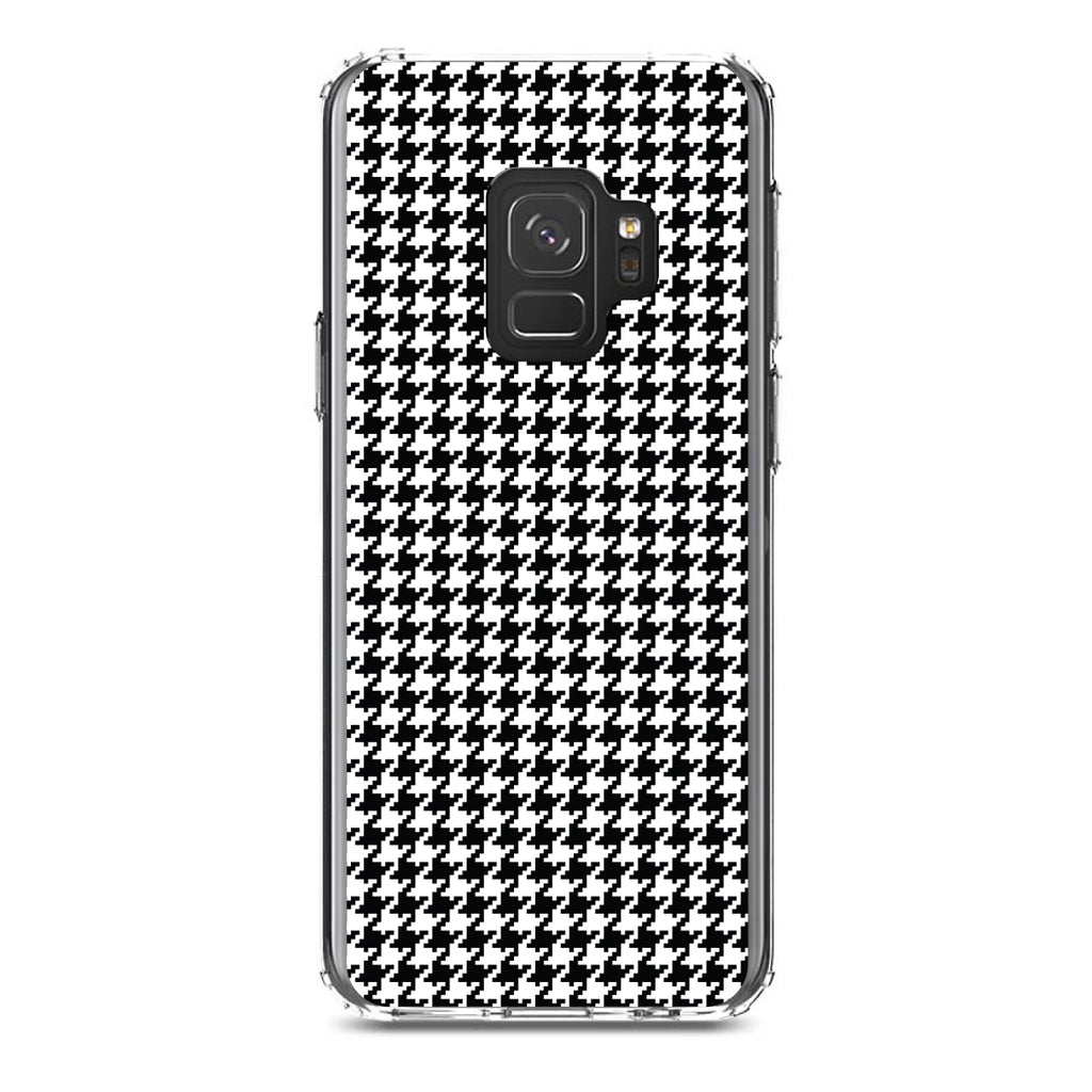 Black White Houndstooth Pattern Clear Shockproof iPhone Case, view 19